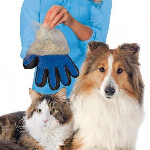 UPGRADED PAIR Pet Grooming Gloves Brush Dog Cat Fur Hair Removal Mitt Massage