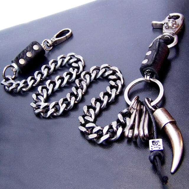 Men's Strong Leash Heavy Horn Metal Wallet Chain Key Chain