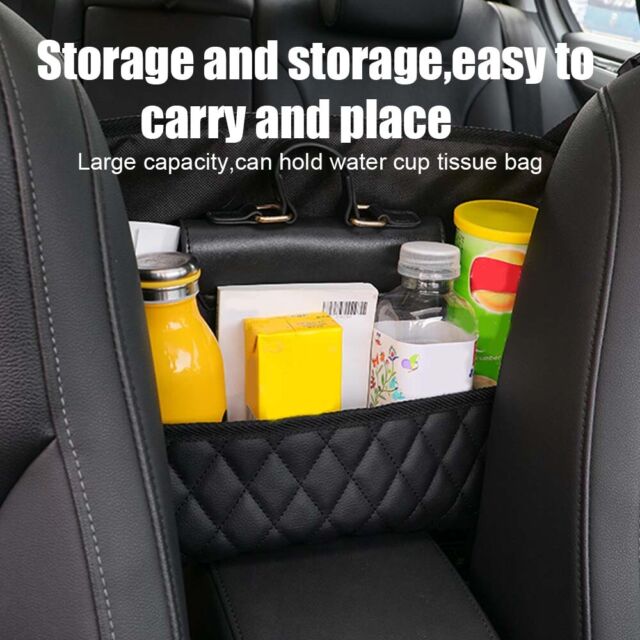 Advanced Car Net Pocket Handbag Holder PU Leather Between Car Seat Storage
