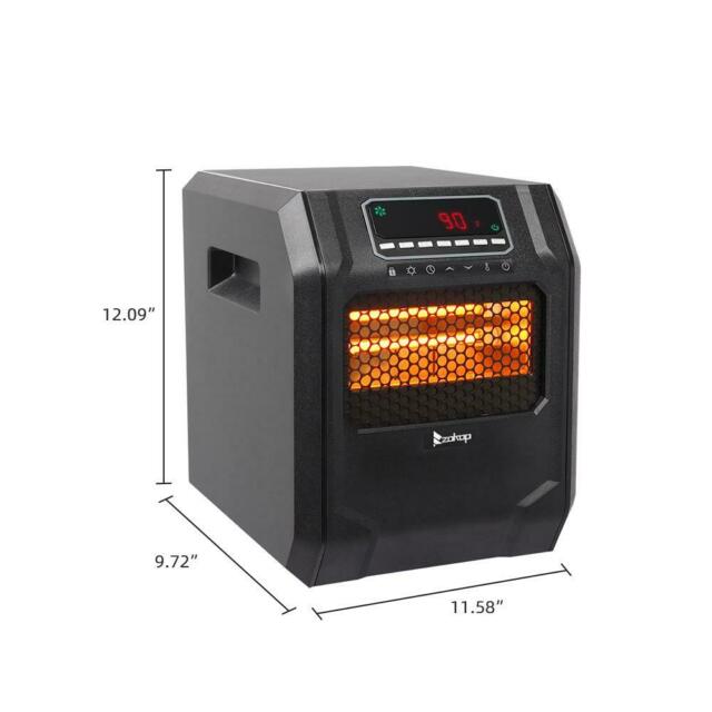 ZOKOP Portable Indoor Electric Infrared Space Heater 1500W 12H Timer w/ Remote