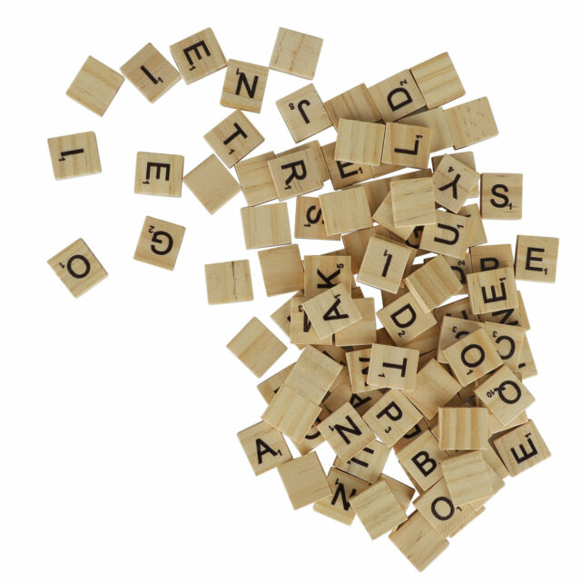 100 Pieces Scrabble Wood Tiles Pieces Full Sets 100 Letters Wooden Replacement Pack