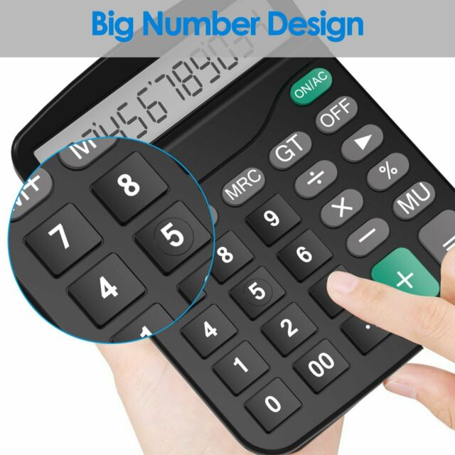 Desktop Calculator Basic Office Business Home Solar Big Large Display