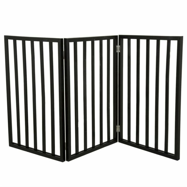 Wooden Dog Indoor Room Divider Pet Gate Freestanding 24 x 54 Inch Folds 3 Panel