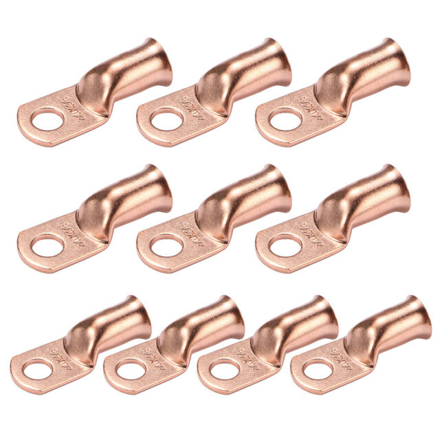 10 x Gauge 2/0-3/8 Battery Cable Ends Lugs Copper Ring Terminals Wire Connector