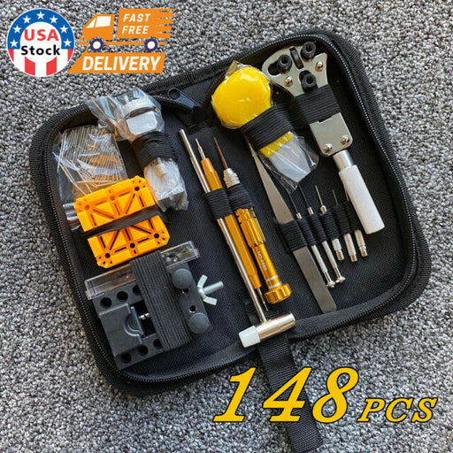 148pcs Watch Repair Tool Kit Link Remover Spring Bar Tool Case Opener Set New US