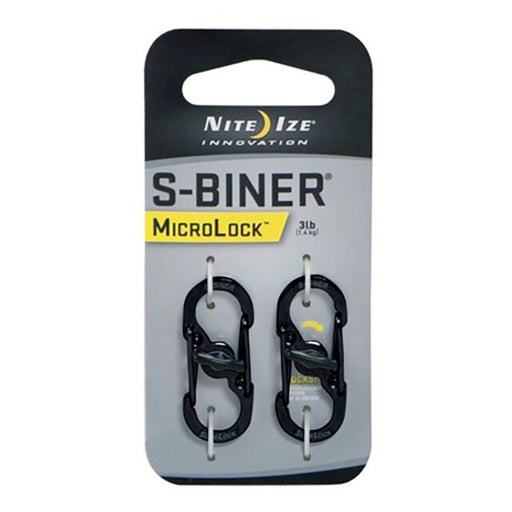 Nite Ize S-Biner MicroLock Black 2-Pack Locking Carabiners for Keychain Pet Tags