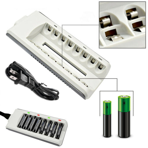 8 Slot Battery Charger For Ni-MH Ni-CD AA AAA Rechargeable Batteries US Seller
