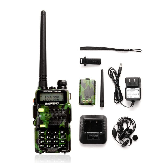 Baofeng UV-5R Camo Walkie Talkie 128Channels 3-5KM Long Range Radio Transceiver