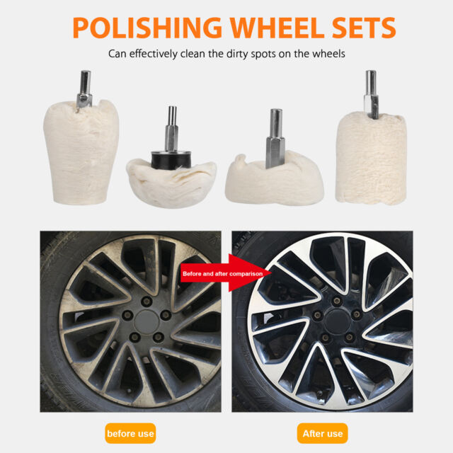 4PCS Car Polisher Polishing Buffing Pads Mop Wheel Drill Kit