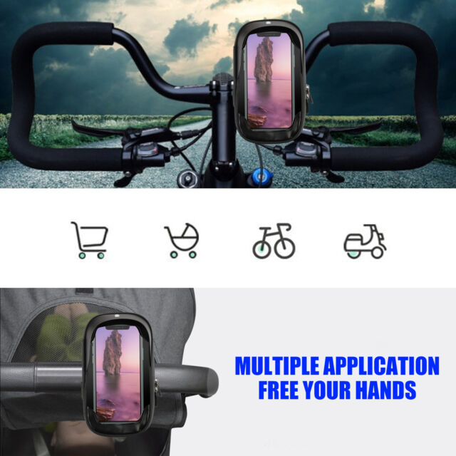 360 Rotation Motorcycle Bicycle Bike Handlebar Cell Phone Mount Holder Bag Case