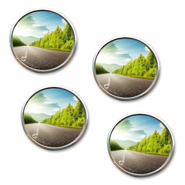 Round Stick On Rear-view Blind Spot Convex Wide Angle Mirrors 4 x 2"