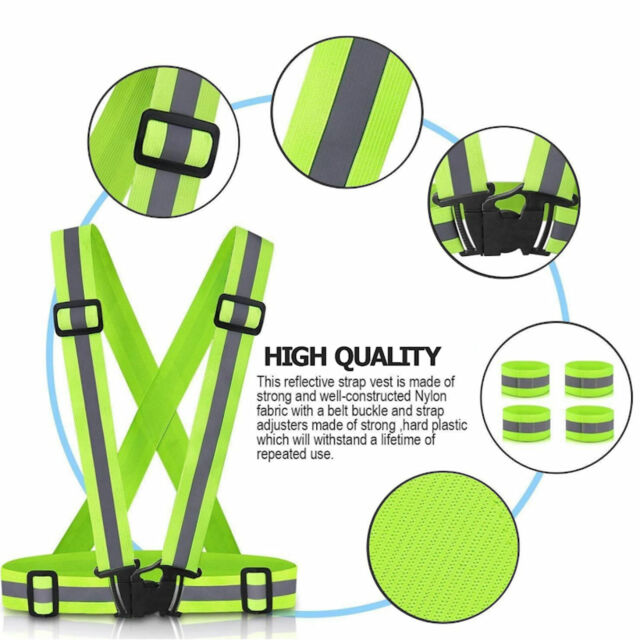 Adjustable Safety Reflective Vest Belt Stripe Strap Night Running Jogging Biking