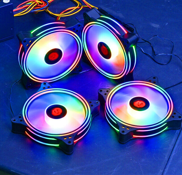 USA 5Pack RGB LED Quiet Computer Case PC Cooling Fan 120mm