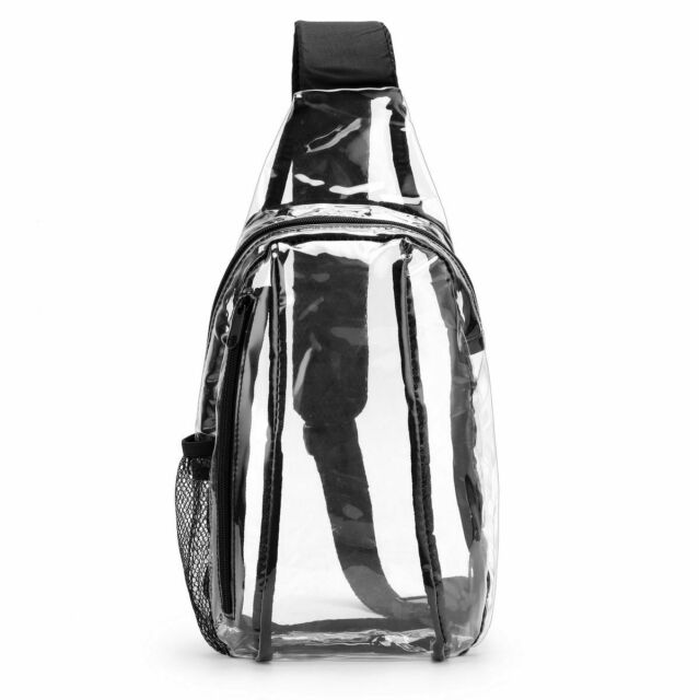 Clear PVC Sling Bag Transparent Stadium Shoulder Crossbody Backpack Adjustable