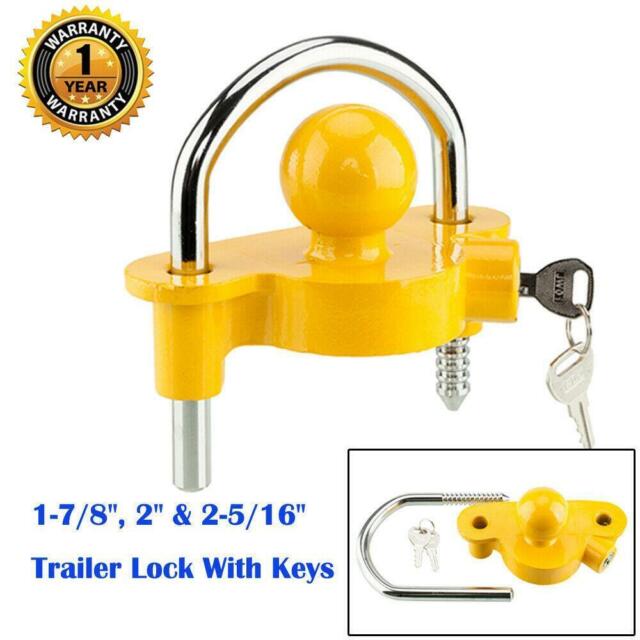 Universal Trailer Ball Hitch Coupler Lock Ball Tongue Steel 1-7/8" 2" 2-5/16"