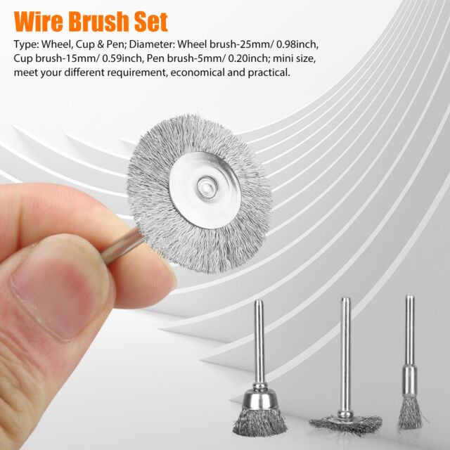 36Pcs Brass Wire Wheel Cup Pen Brush Mix Set For Dremel Rotary Tool Die Grinder