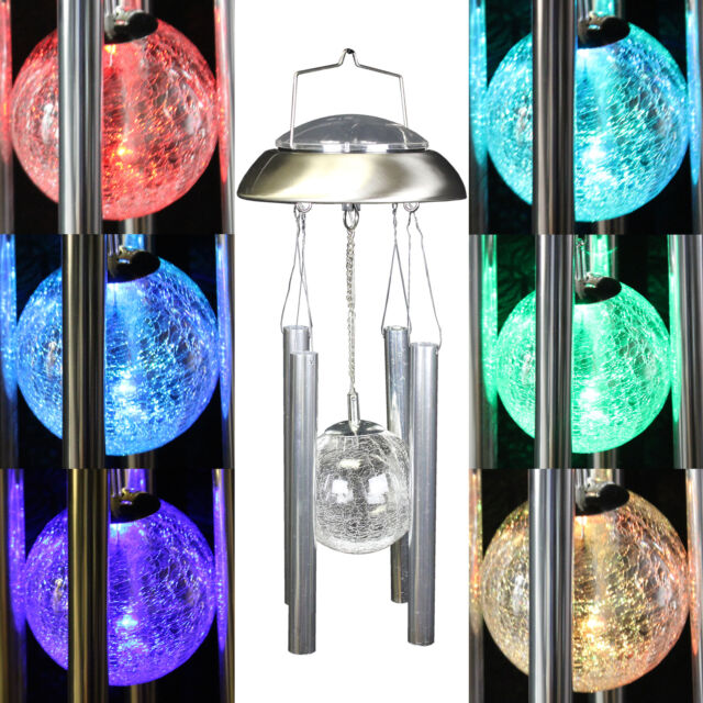 NEW Solar Powered Wind Chimes Color Changing Led Light Outdoor Garden Décor USA