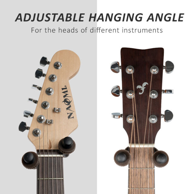 Guitar Hanger Hook Holder Wall Mount Adjustable Wooden Base Steel Guitar Hook