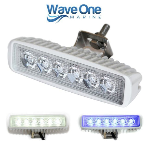 Wave One Marine Dual Color White & Blue LED Boat Spreader Flood Deck Light
