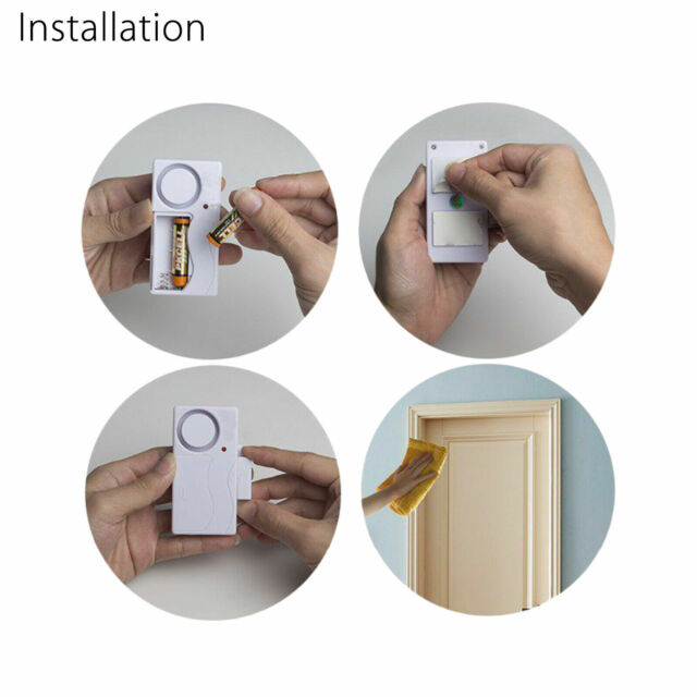 Wireless Control Magnetic Sensor Door Window Home Security Alarm White