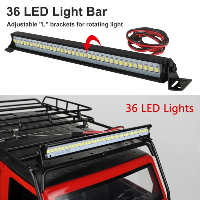 RC Car Bright 36 LED Roof Lamp Metal Light Bar for 1/10 SCX10 90046 TRX4