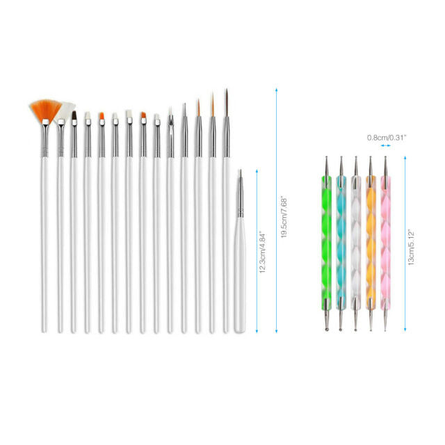 20PCS Set Nail Art Design Dotting Painting Drawing Tools