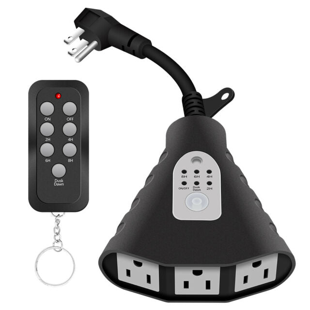 Wireless Remote Control Outlet, Plug-in Remote Light Switch Outdoor Waterproof