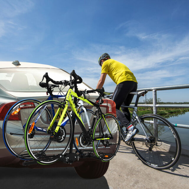 2 Bike Carrier Platform Hitch Rack Bicycle Rider Mount Sport Fold Receiver 2"