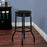Retro Ribbed Swivel Bar Stool - 28 Inches High Black Dining Bar Chair