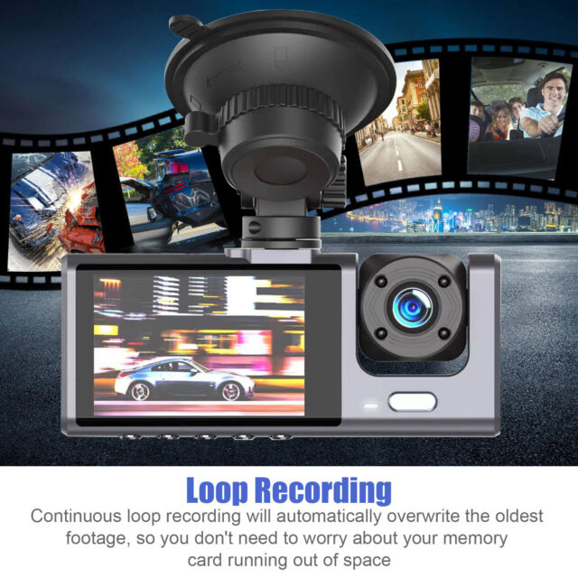 1080P Dual Dash Cam Car DVR Front Inside Camera Video Recorder IR Night Vision