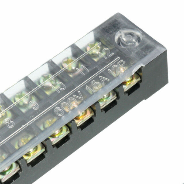 5pcs Dual Row 12 Positions Screw Terminal Electric Barrier Strip Block 600V 15A