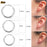 3 Pairs Men Women Stainless Steel Ear Earrings Cartilage Lip Piercing Nose Hoop
