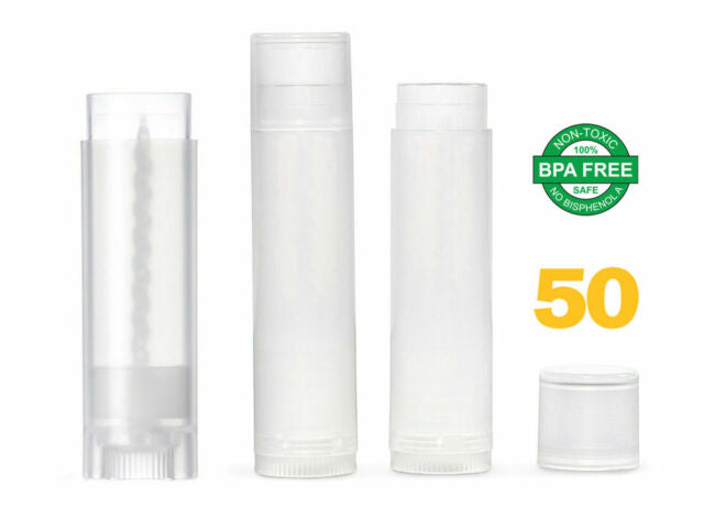 Lip Balm Starter Kit - Filling Tray & 50 Empty CLEAR Tubes .15 oz Empty BPA FREE