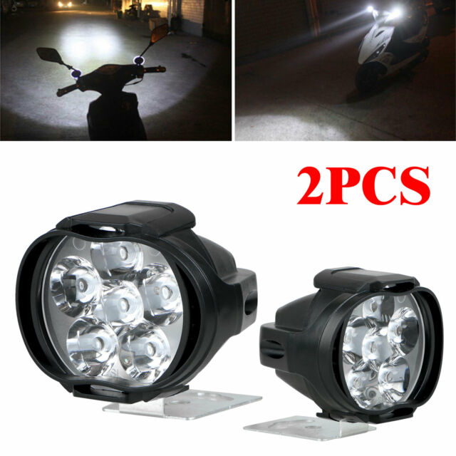 2pcs Car Motorcycle Headlight Spot Fog Lights 6 LED Front Head Lamp 12V 10W ATV