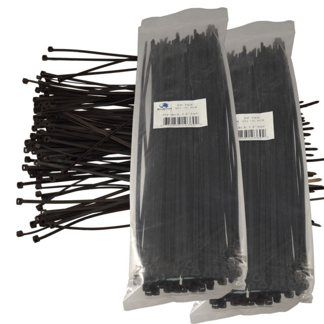 Black 200 PCS. 12 Black Zip Ties Nylon 40 LBS UV Weather Resistant