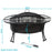 40" Fire Pit Black Steel Four Star Design with Spark Screen and Poker