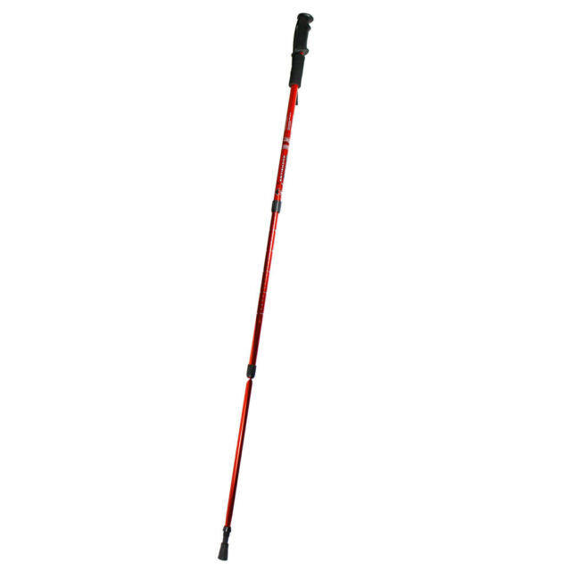 2 PCS Trekking Walking Hiking Sticks Anti-shock Adjustable Alpenstock Poles Red