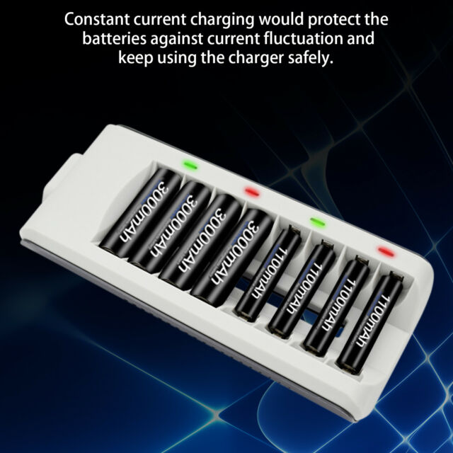 8 Slot Battery Charger For Ni-MH Ni-CD AA AAA Rechargeable Batteries US Seller