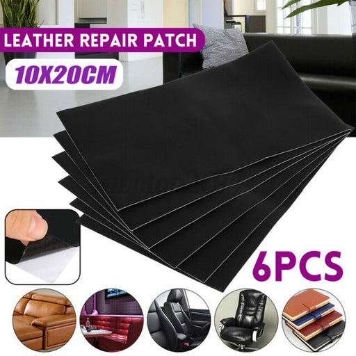 6PCS Black Self-adhesive Leather Repair Patch Tape Stick-on