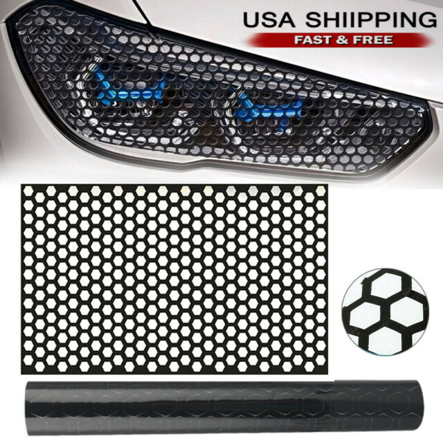 Car Rear Tail Light Cover Black Honeycomb Sticker Tail-lamp Decal Accessories