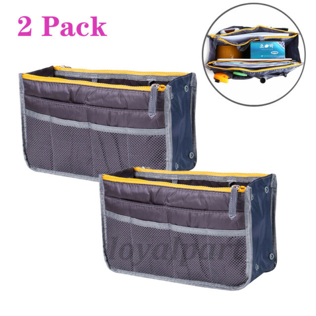 2Pack Women Travel Insert Handbag Organizer Purse Large Liner Organizer Tidy Bag