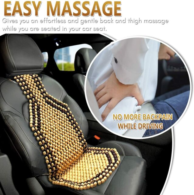 Automobile Wooded Beaded Comfortable Seat Cover Cushion Natural