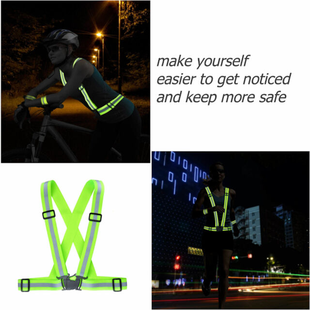 Adjustable Safety Reflective Vest Belt Stripe Strap Night Running Jogging Biking