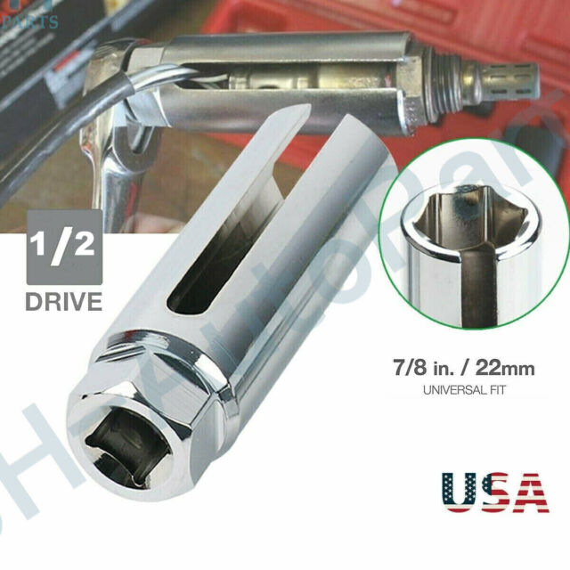 7/8'' 22mm O2 Oxygen Sensor Socket Removal Tool Side Wire Cutout 1/2" Drive