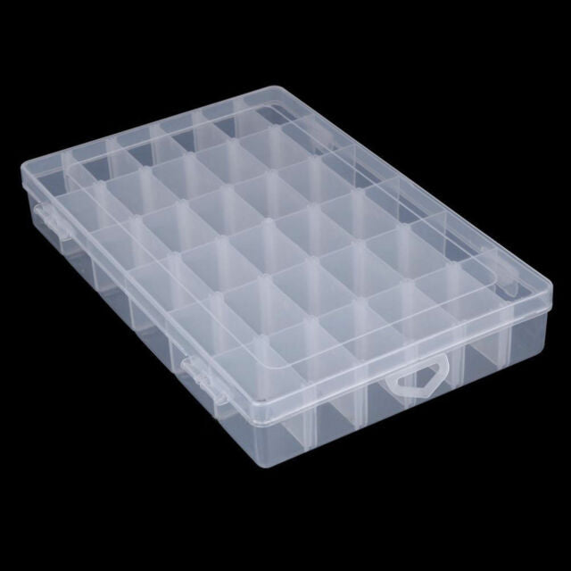 36 Compartment Clear Plastic Storage Box Jewelry Bead Screw Organizer
