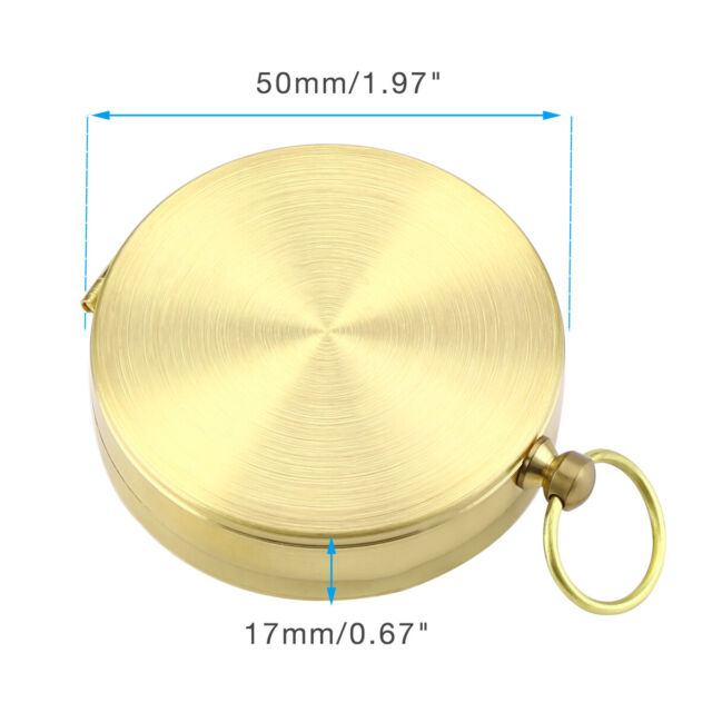 Portable Compass Brass Keychain Watch Pocket for Outdoor Camping Hiking USA