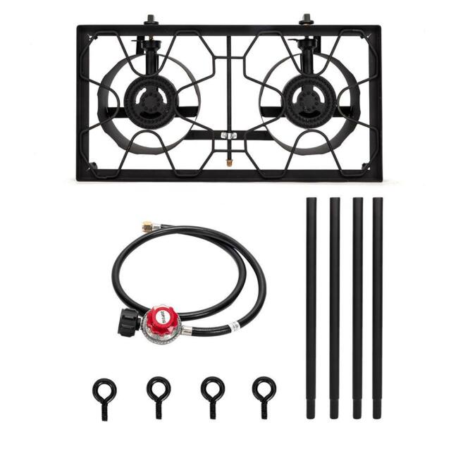 Professional Outdoor 150000 BTU Stove Propane 2 Burner Portable Cooker BBQ Grill