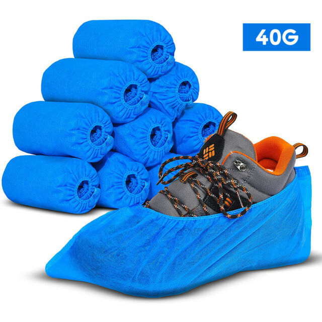 100Pcs Blue Disposable Shoe Covers Non-woven Non-Slip Resistant Dust proof NEW