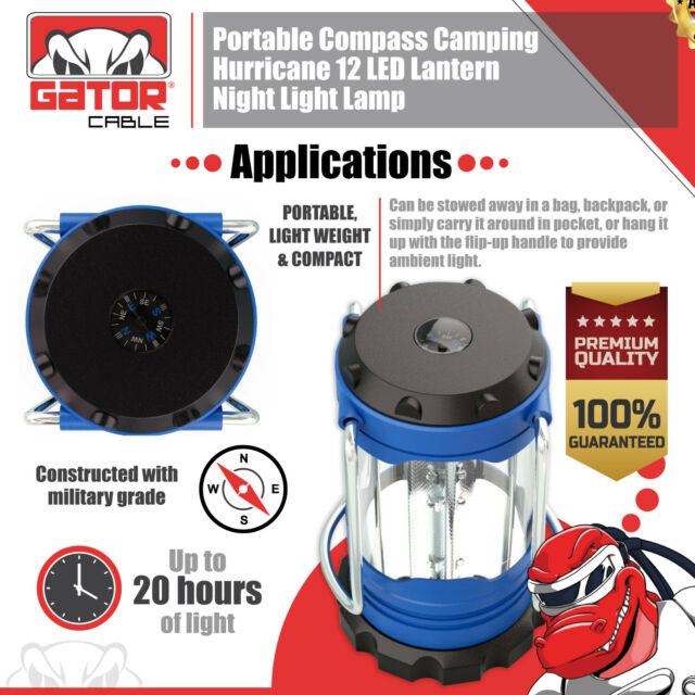 Portable Camping Hurricane LED Lantern Adjustable Light Lamp Compass 1000 Lumens