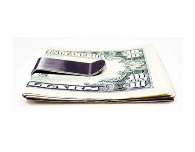 Stainless Steel Money Clip Silver Metal Pocket Holder Wallet Credit Card Holder